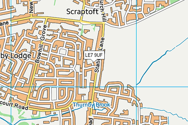 LE7 9UF map - OS VectorMap District (Ordnance Survey)