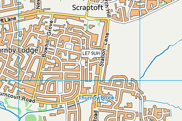 LE7 9UH map - OS VectorMap District (Ordnance Survey)
