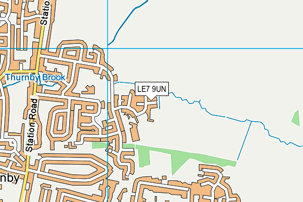 LE7 9UN map - OS VectorMap District (Ordnance Survey)