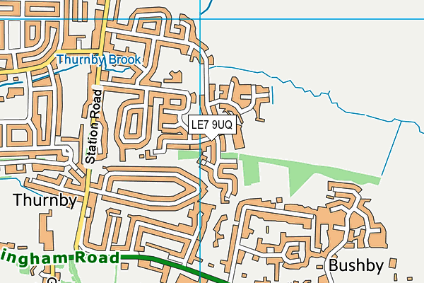 LE7 9UQ map - OS VectorMap District (Ordnance Survey)