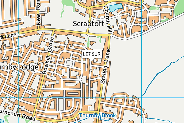LE7 9UR map - OS VectorMap District (Ordnance Survey)