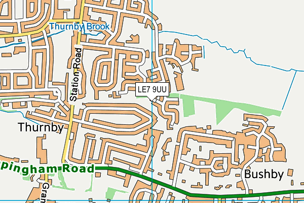 LE7 9UU map - OS VectorMap District (Ordnance Survey)