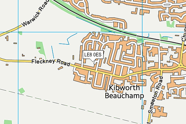 LE8 0ES map - OS VectorMap District (Ordnance Survey)