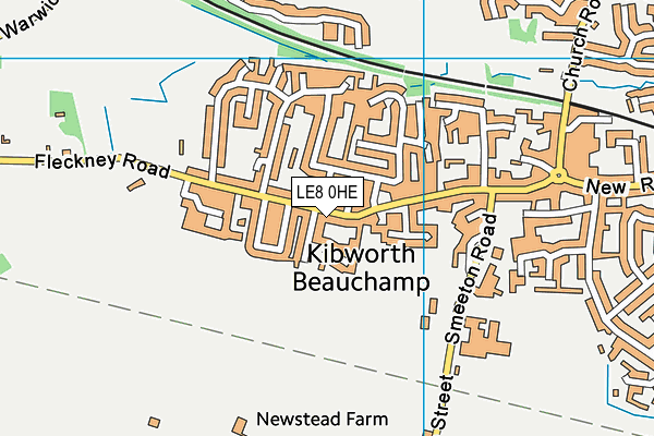 LE8 0HE map - OS VectorMap District (Ordnance Survey)