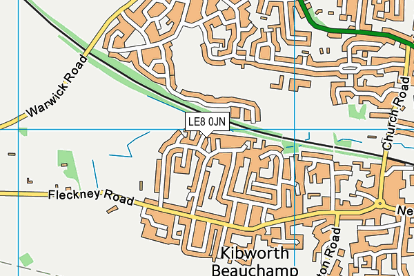 LE8 0JN map - OS VectorMap District (Ordnance Survey)
