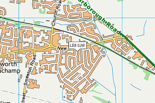 LE8 0JW map - OS VectorMap District (Ordnance Survey)