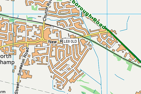 LE8 0LD map - OS VectorMap District (Ordnance Survey)