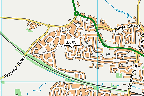 LE8 0SN map - OS VectorMap District (Ordnance Survey)