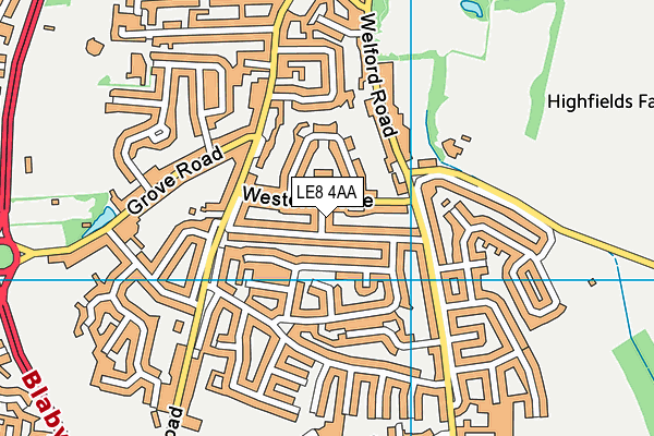 LE8 4AA map - OS VectorMap District (Ordnance Survey)
