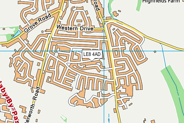 LE8 4AD map - OS VectorMap District (Ordnance Survey)
