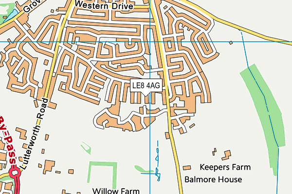 LE8 4AG map - OS VectorMap District (Ordnance Survey)