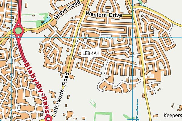 LE8 4AH map - OS VectorMap District (Ordnance Survey)