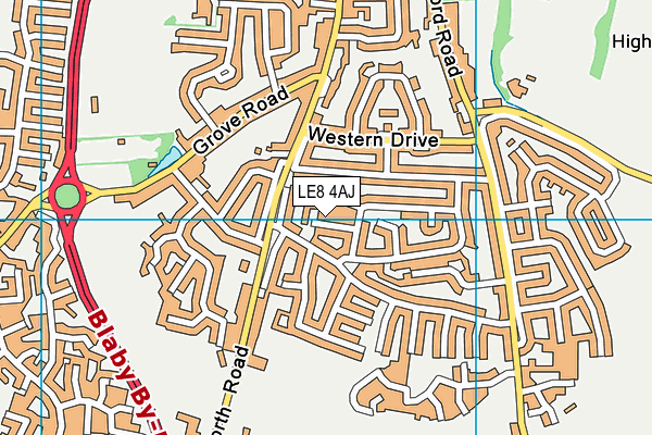 LE8 4AJ map - OS VectorMap District (Ordnance Survey)