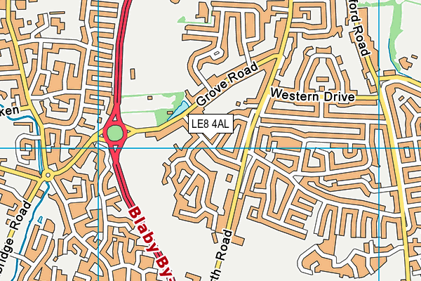 LE8 4AL map - OS VectorMap District (Ordnance Survey)