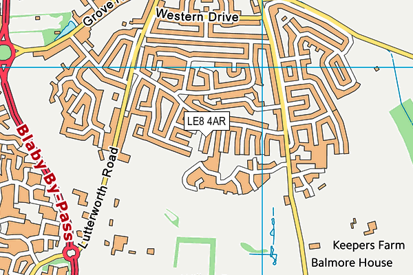 LE8 4AR map - OS VectorMap District (Ordnance Survey)