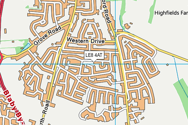LE8 4AT map - OS VectorMap District (Ordnance Survey)