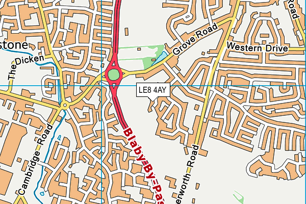 LE8 4AY map - OS VectorMap District (Ordnance Survey)