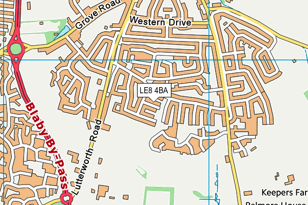 LE8 4BA map - OS VectorMap District (Ordnance Survey)