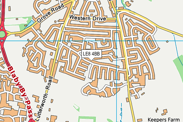 LE8 4BB map - OS VectorMap District (Ordnance Survey)