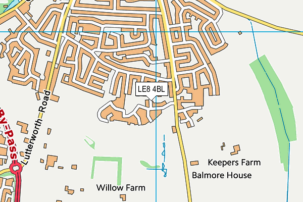LE8 4BL map - OS VectorMap District (Ordnance Survey)