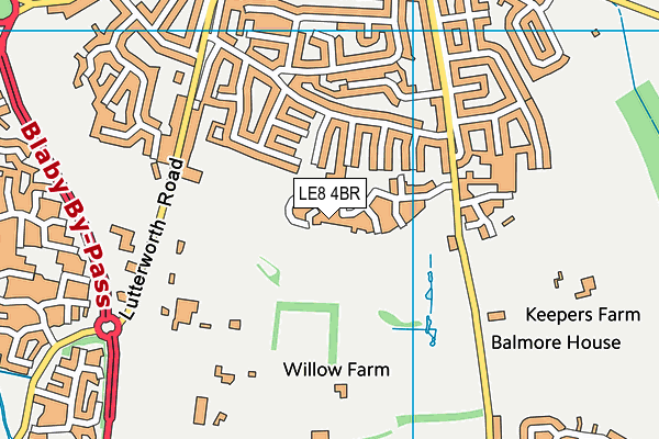 LE8 4BR map - OS VectorMap District (Ordnance Survey)
