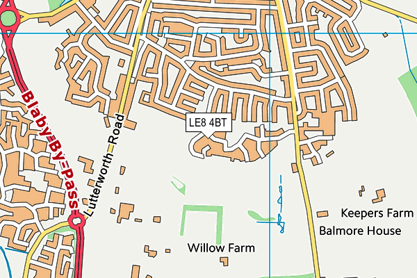 LE8 4BT map - OS VectorMap District (Ordnance Survey)