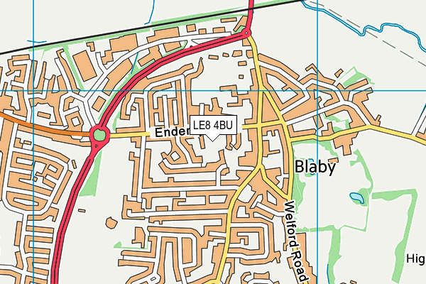 LE8 4BU map - OS VectorMap District (Ordnance Survey)