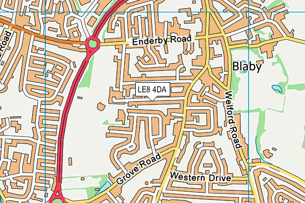 LE8 4DA map - OS VectorMap District (Ordnance Survey)