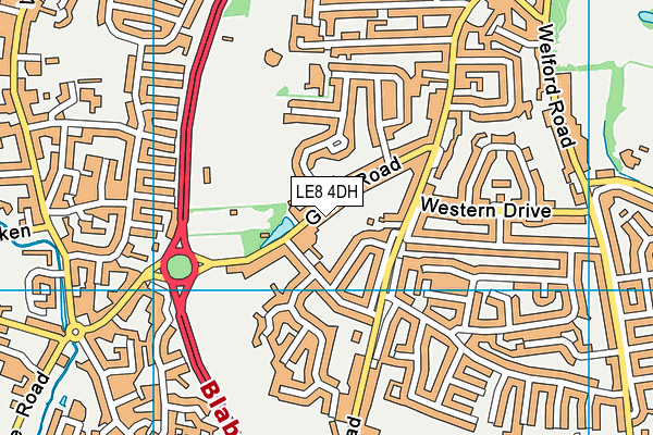 LE8 4DH map - OS VectorMap District (Ordnance Survey)