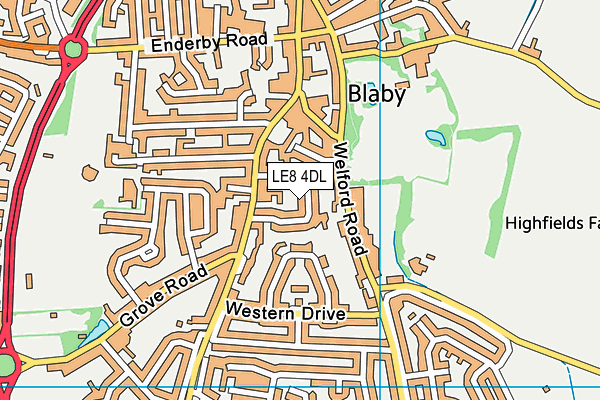 LE8 4DL map - OS VectorMap District (Ordnance Survey)