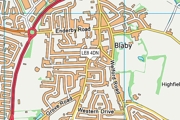 LE8 4DN map - OS VectorMap District (Ordnance Survey)