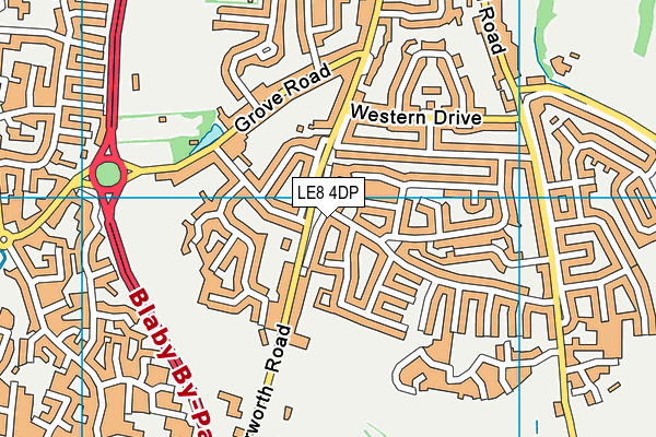 Blaby Golf Club map (LE8 4DP) - OS VectorMap District (Ordnance Survey)