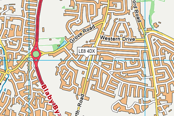 LE8 4DX map - OS VectorMap District (Ordnance Survey)