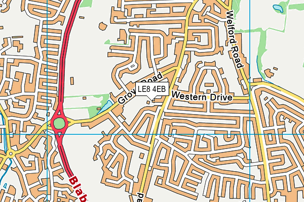 LE8 4EB map - OS VectorMap District (Ordnance Survey)