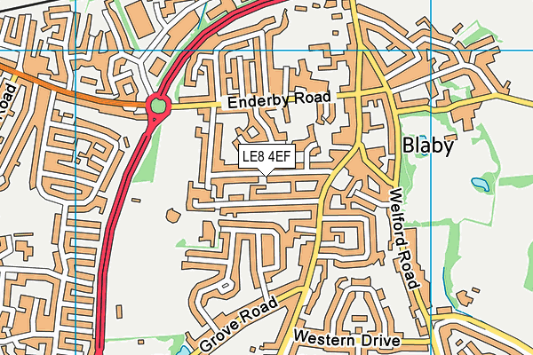 LE8 4EF map - OS VectorMap District (Ordnance Survey)