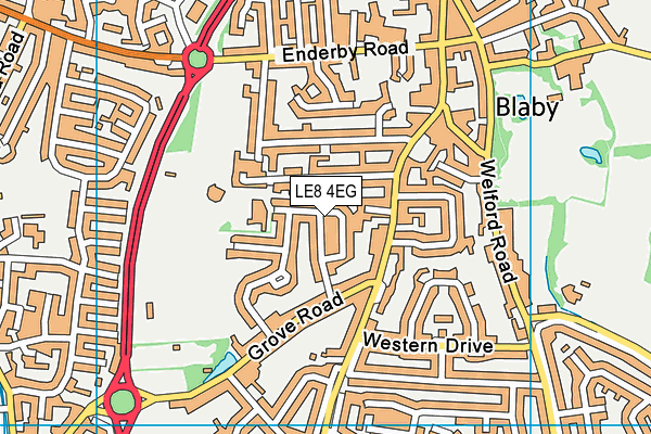 LE8 4EG map - OS VectorMap District (Ordnance Survey)