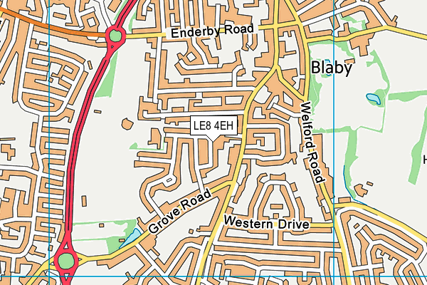 LE8 4EH map - OS VectorMap District (Ordnance Survey)