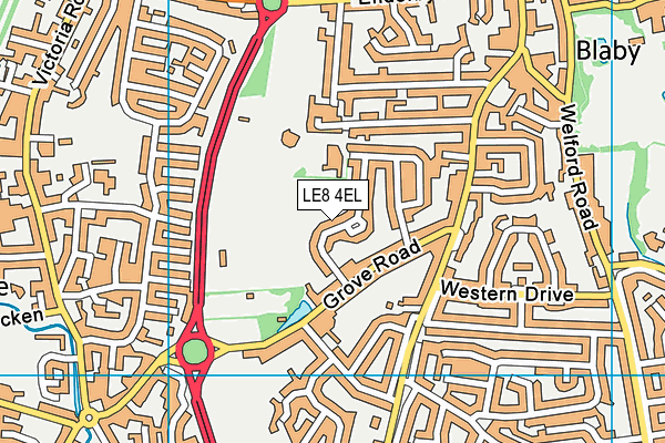 LE8 4EL map - OS VectorMap District (Ordnance Survey)