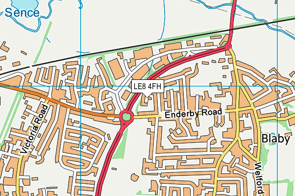 LE8 4FH map - OS VectorMap District (Ordnance Survey)