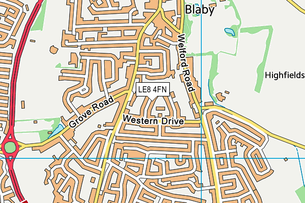 LE8 4FN map - OS VectorMap District (Ordnance Survey)