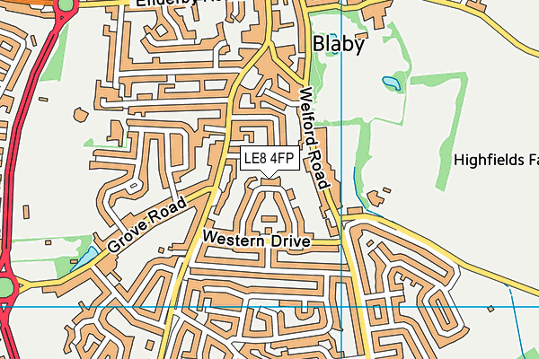 LE8 4FP map - OS VectorMap District (Ordnance Survey)