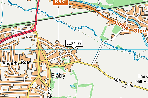 LE8 4FW map - OS VectorMap District (Ordnance Survey)