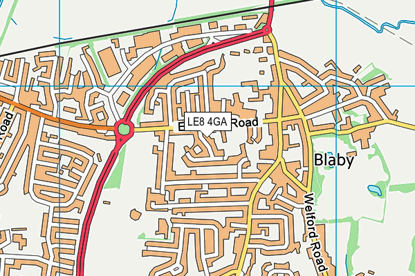 LE8 4GA map - OS VectorMap District (Ordnance Survey)