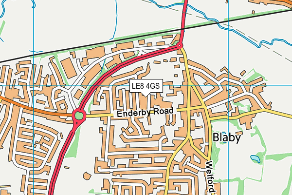 LE8 4GS map - OS VectorMap District (Ordnance Survey)