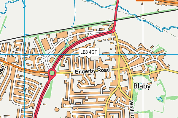 LE8 4GT map - OS VectorMap District (Ordnance Survey)