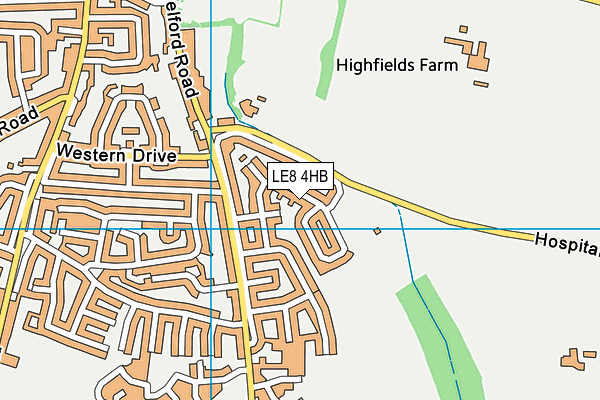 LE8 4HB map - OS VectorMap District (Ordnance Survey)