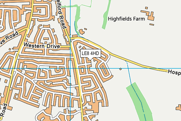LE8 4HD map - OS VectorMap District (Ordnance Survey)