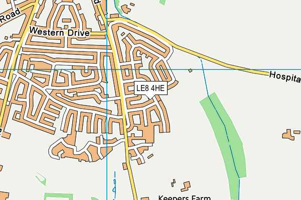 LE8 4HE map - OS VectorMap District (Ordnance Survey)