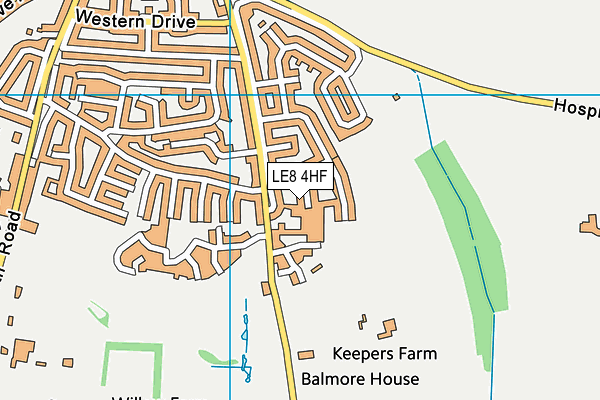 LE8 4HF map - OS VectorMap District (Ordnance Survey)