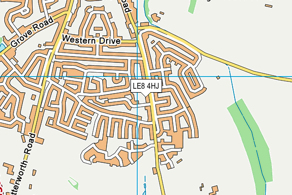 LE8 4HJ map - OS VectorMap District (Ordnance Survey)